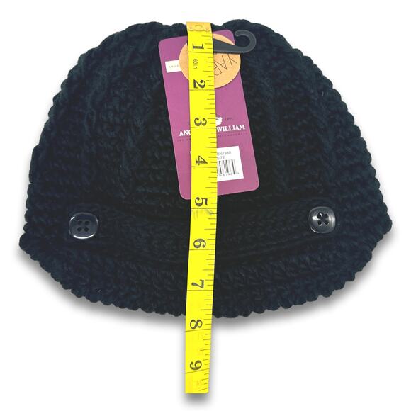 Women's Thick Knitted Beanie With Buttons Fashion Skull Cap Fall Winter Hat - Picture 7 of 8